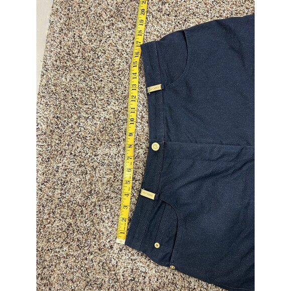 St. John Sport By Marie Gray Dark Wash Jeans Stretch Gold Accents Size 14 - Picture 7 of 9